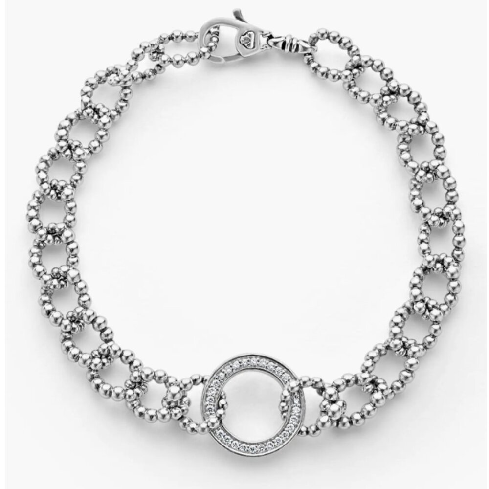 Caviar Spark Circle Diamond Link Bracelet from Lagos Sz 7 - Picture 1 of 13